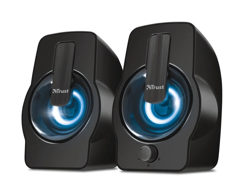 Trust Gemi RGB LED 2.0 PC Speakers for Computer and Laptop, 12 W, USB Powered, Illuminated - Black