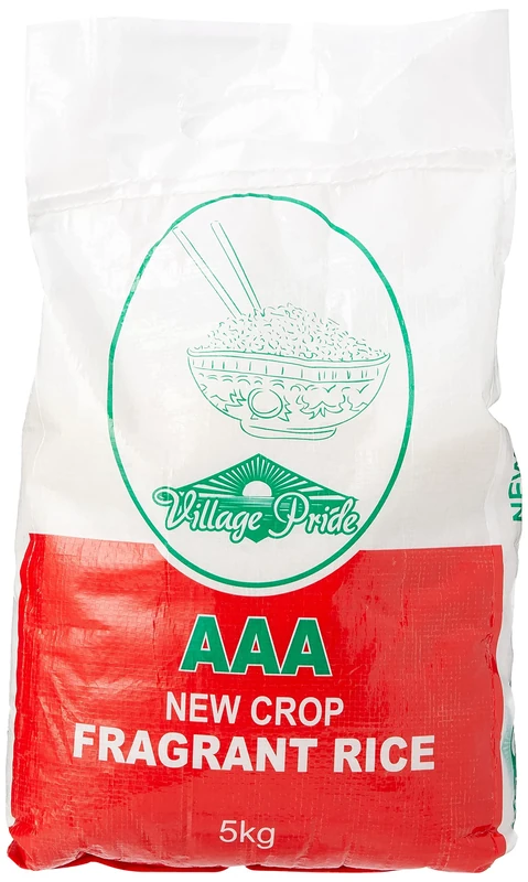 Village Pride Fragrant Rice 5kg, AAA New Crop , Premium Long-Grain White Rice, Light & Fluffy Texture, Naturally Aromatic Fragrant, Ideal for Everyday Cooking