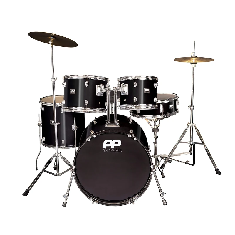 Performance Percussion Pp 5Pc Fusion Drum Kit- Black Black
