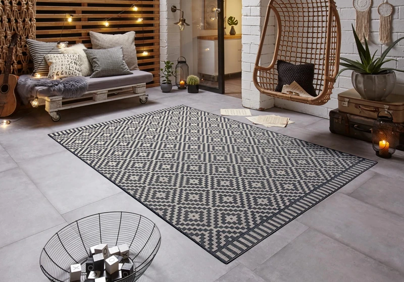 freundin Home Collection In- & Outdoor Breeze Rug 120 x 170 cm Black