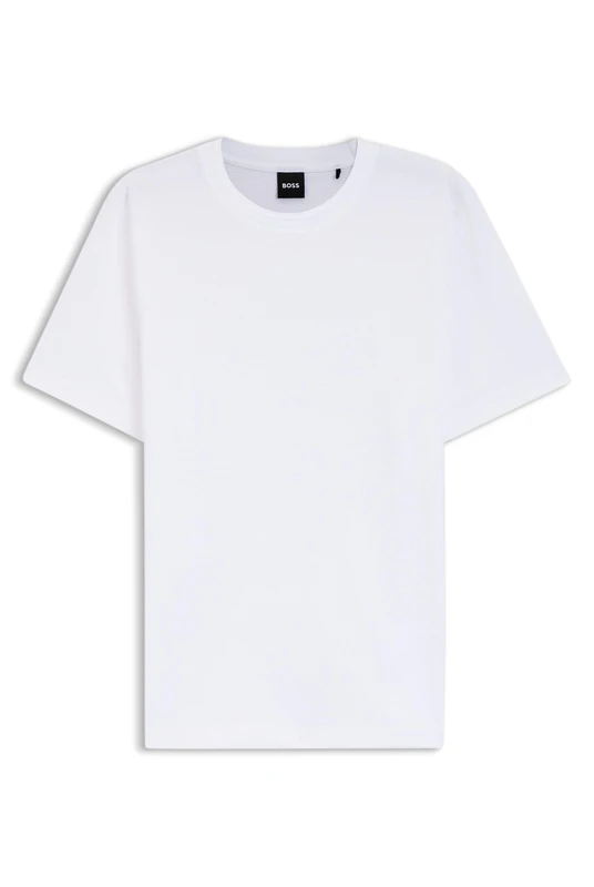 BOSS Men's Tiburt Short Sleeve Crewneck T-Shirt, White, Large
