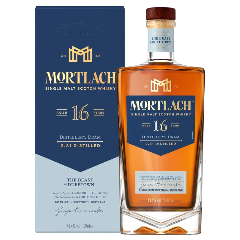 Mortlach 16 Year Old Single Malt Scotch Whisky | 43.4% vol | 70cl | Robust & Full Bodied Scottish Whisky | Leathery | Fruity with Honey Sweetness | Rich & Bold Single Malt Whisky