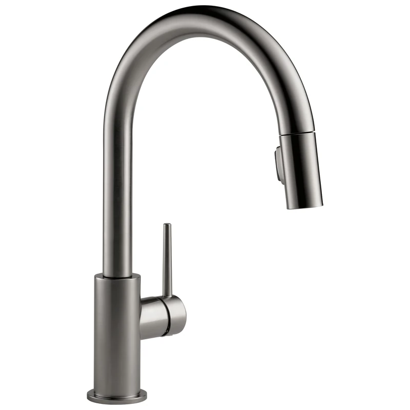 DELTA FAUCET 9159-KS-DST Single Handle Pull-Down Kitchen Faucet, Black Stainless