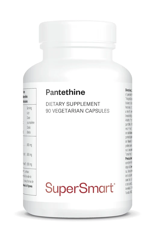 Supersmart - Pantethine (Pantesin™) - Vitamin B5 | Non-GMO & Gluten Free - 90 Vegetarian Capsules
