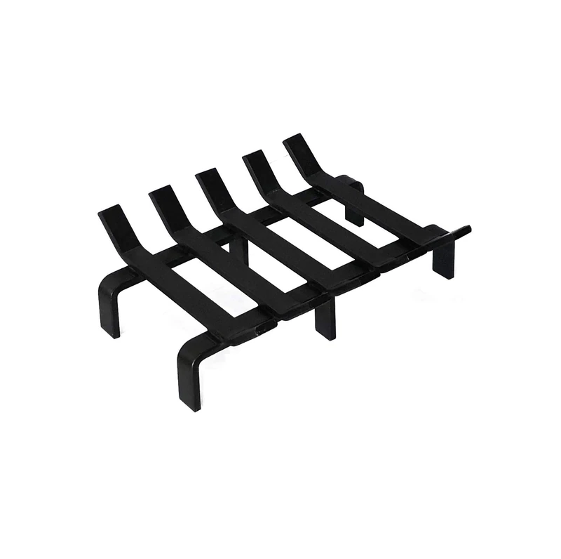 Hi Flame HFG13 Fireplace Log Grate Heavy Duty Solid Steel Burning Fire Place & Wood Stove Firewood Holder 13 x 10 x 4 Inch, Matt Black
