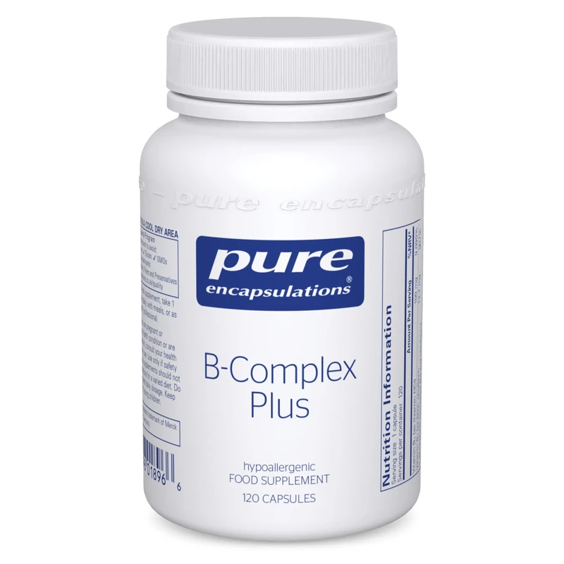 Pure Encapsulations Vitamin B-Complex Plus - B Vitamin Formula with Active Folate - for Cardiovascular Health, Memory, Skin & Hair - 60 Capsules