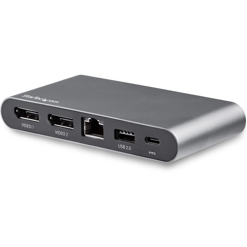 StarTech.com USB C Dock - 4K Dual Monitor DisplayPort - Mini Laptop Docking Station - 100W Power Delivery Passthrough - GbE, 2-Port USB-A Hub - USB Type-C Multiport Adapter - 3.3' Cable (DK30C2DAGPD)