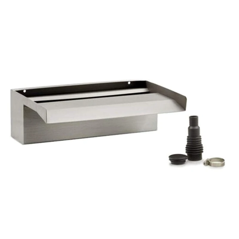 Oase 70771 Waterfall XL 30 - Waterfall 30 cm Wide in Stainless Steel Look for Water Features in the Garden and Outdoor Use, for Mounting on Walls and Walls for Pond, Pool, Fountain, Silver