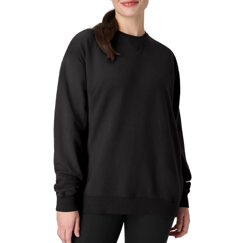 Hanes Men's Originals Fleece, Garment Dyed Pullover, Crewneck Sweatshirts, Black, XXXL