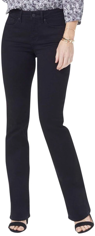 NYDJ Women's Barbara Boot-Cut Jeans, Black, 0