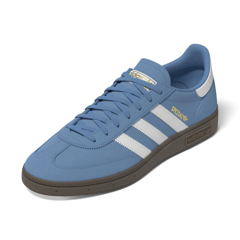 adidas Men's Handball Spezial Gymnastics Shoes, Blue Light Blue Ftwr White Gum5 Light Blue Ftwr White Gum5, 8 UK