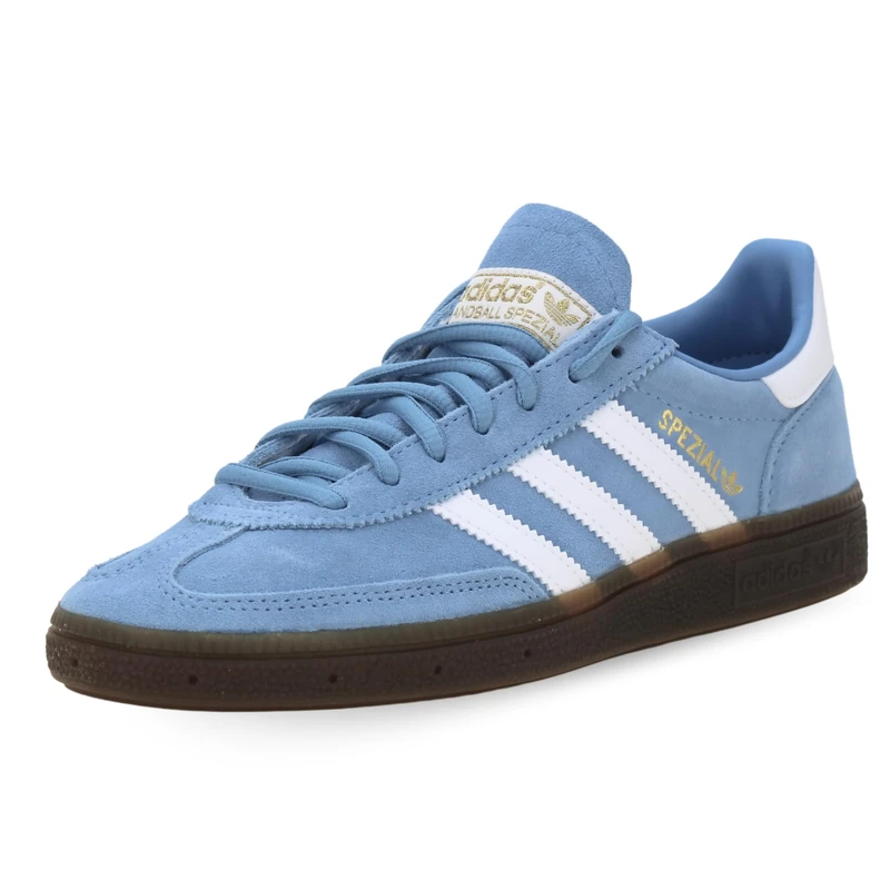 adidas Men's Handball Spzl Gymnastics Shoes, Blue Light Blue Ftwr White Gum5 Light Blue Ftwr White Gum5, 5 UK