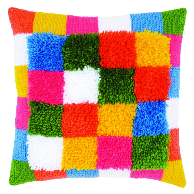 Vervaco Cushion: Squares, Multi, ca. 40 x 40 cm / 16" x 16"