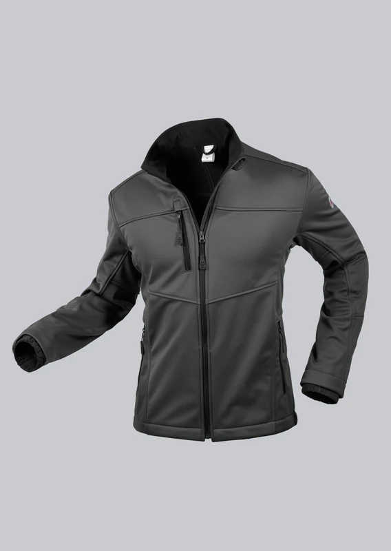BP 1696-571-56 Men'S Soft-Shell Jacket, Stand-Up Collar, Front Zip, 255,00 G/M², 100% Polyester, Anthracite, Size S