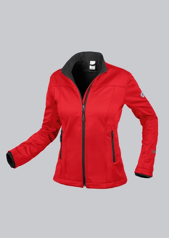 BP 1695-571-81 Women'S Soft-Shell Jacket, Stand-Up Collar, Front Zip, 255,00 G/M², 100% Polyester, Red, Size Xl