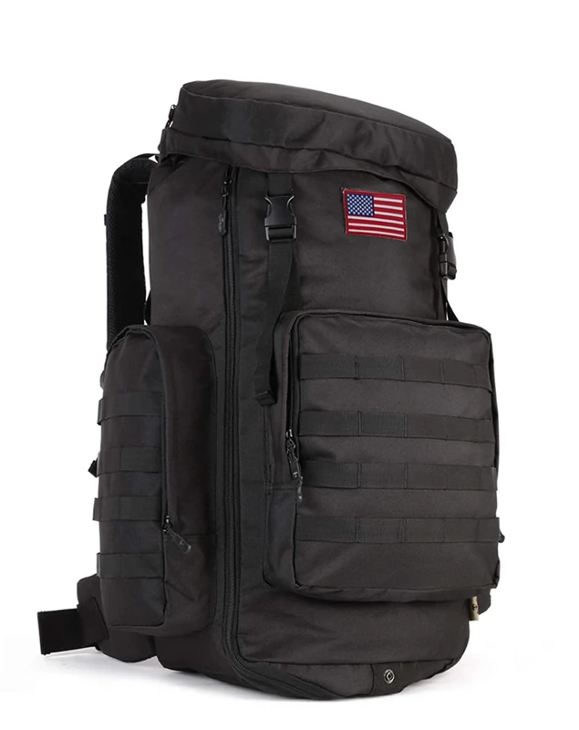 outdoor plus Extra Large Camping Backpack For Men, Hiking Backpacking Backpack, 60 Liter 70l Oversized Rucksack Waterproof, A1-70l/85l-black