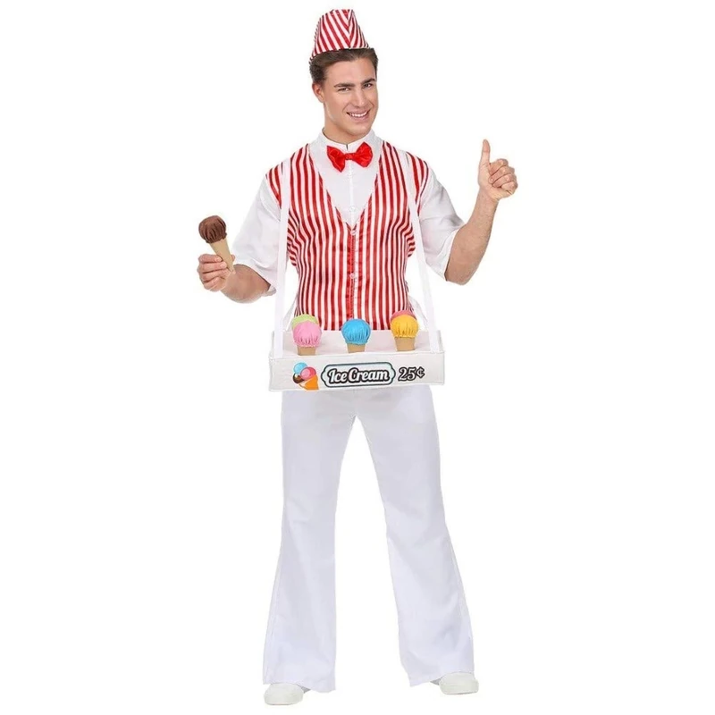 Widmann Adult Striped Ice Cream Costume M/L - Image 1