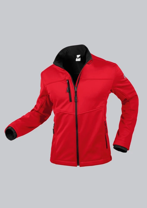 BP 1696-571-81 Men'S Soft-Shell Jacket, Stand-Up Collar, Front Zip, 255,00 G/M², 100% Polyester, Red, Size L