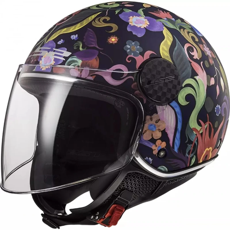 LS2 Motorcycle helmets OF558 SPHERE LUX BLOOM Blue Pink, Noir/Bleu/Rose, S