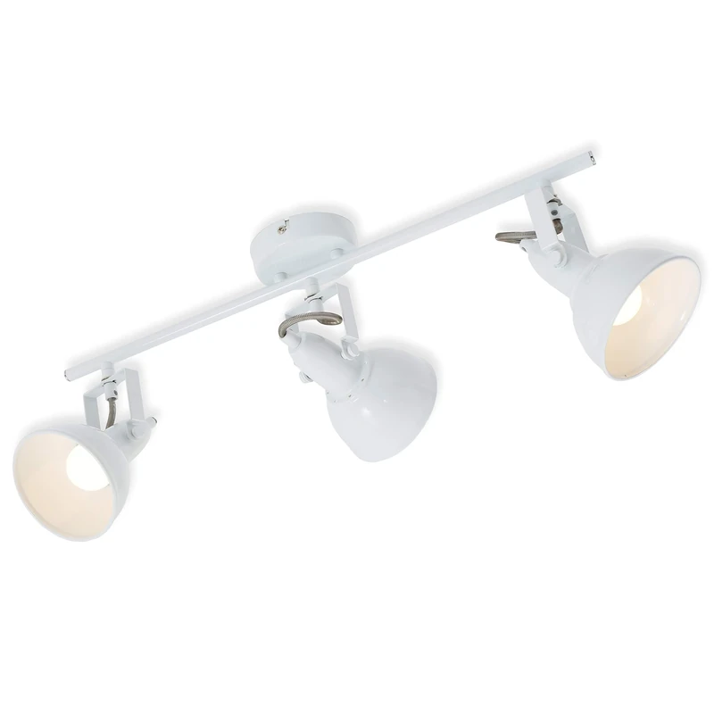 Briloner Leuchten 2049-036 Ceiling Light with 3 Pivoting and Pivoting Spotlights in Retro / Vintage Design Metal 40 W White