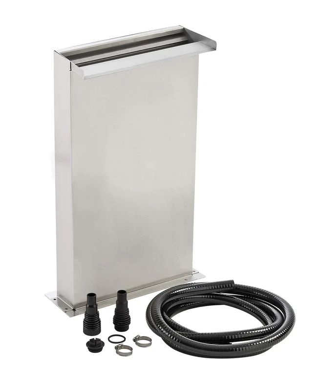 Oase 70774 Waterfall Kit 30 - Stainless Steel Waterfall in 30 cm Width, for Water Curtains with Undermount for Floor Installation in Shallow Water Zones or on the Garden Pond