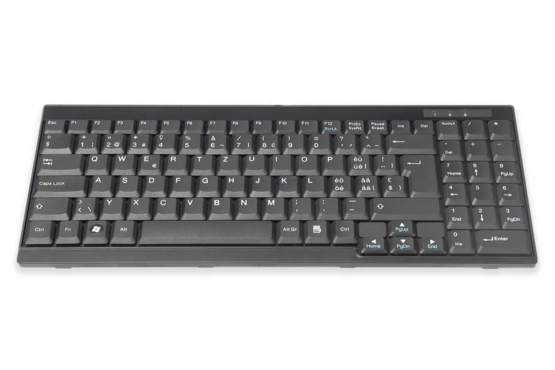 DIGITUS KVM Keyboard – Replacement for DS-72210 / DS-72211 – Swiss layout – Spare part or retrofit kit for LCD KVM consoles – Device-specific connector – Black