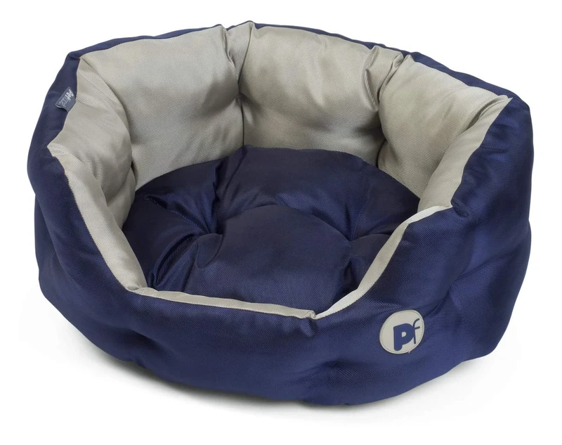 Petface Outdoor Paws Oval Dog Bed, Durable Material, Navy, Medium (Pack of 1)