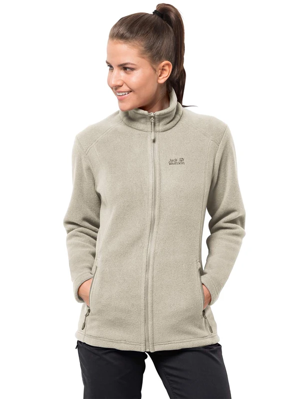 Jack Wolfskin Women's Midnight Moon Fleece Jacket, White Sand, 2X-Large