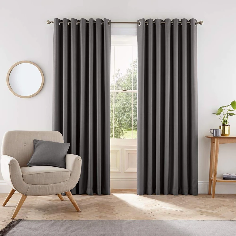 Helena Springfield London Eden Curtains, Polyester, Charcoal, 90x72