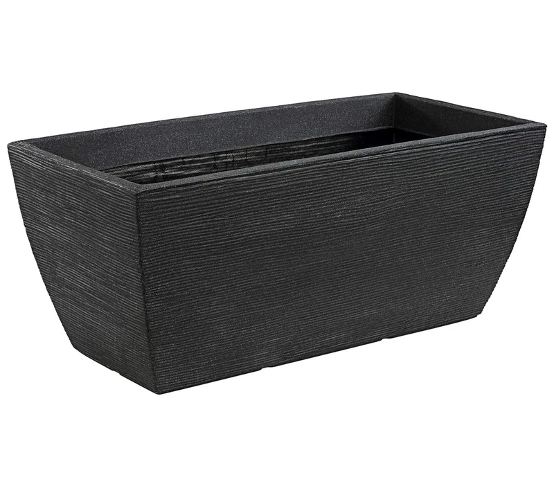 Dehner Flower box groove, approx. 80 x 40 x 34 cm, plastic, anthracite