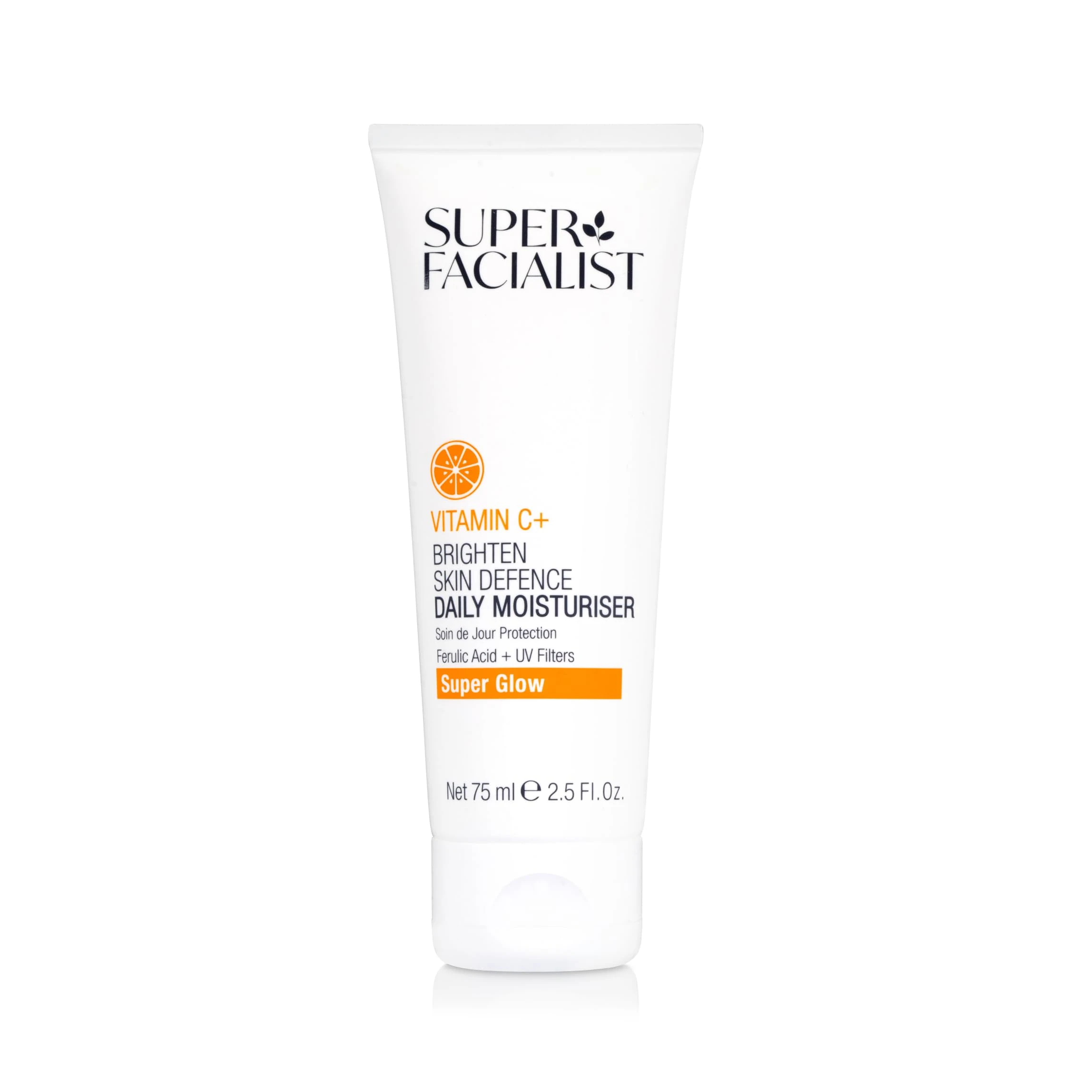 Super Facialist - Vitamin C + Skin Defence Daily Moisturiser, Face Cream For Skin Radiance & Moisture, Contains Hyaluronic Acid, Vegan Friendly, 75ml