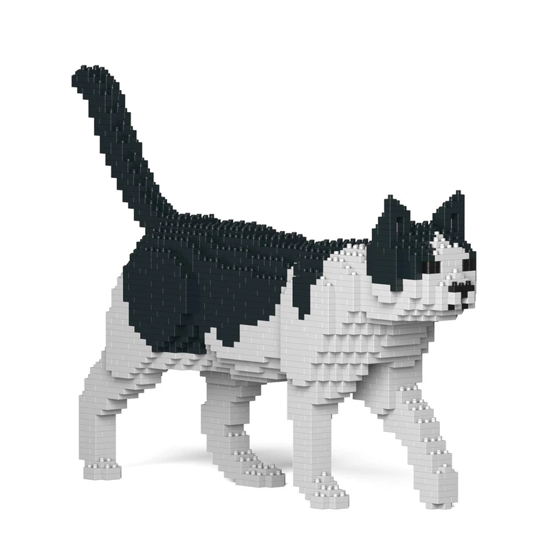 JEKCA Cat 11S-M02 | Black and White Cat Plastic Building Blocks | Age 14+