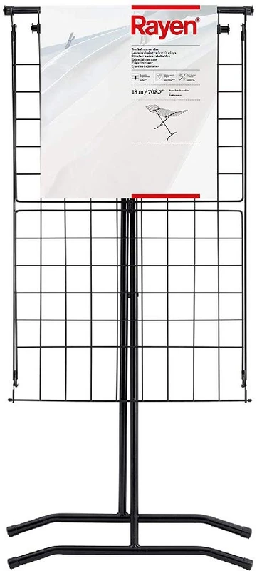Rayen 0332 Airer with Wings, Painted Steel, Black, 162 x 57.5 x 104.5 cm - Image 1