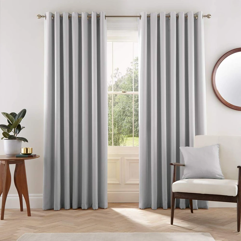 Helena Springfield London Eden Curtains, Polyester, Silver, 66x90