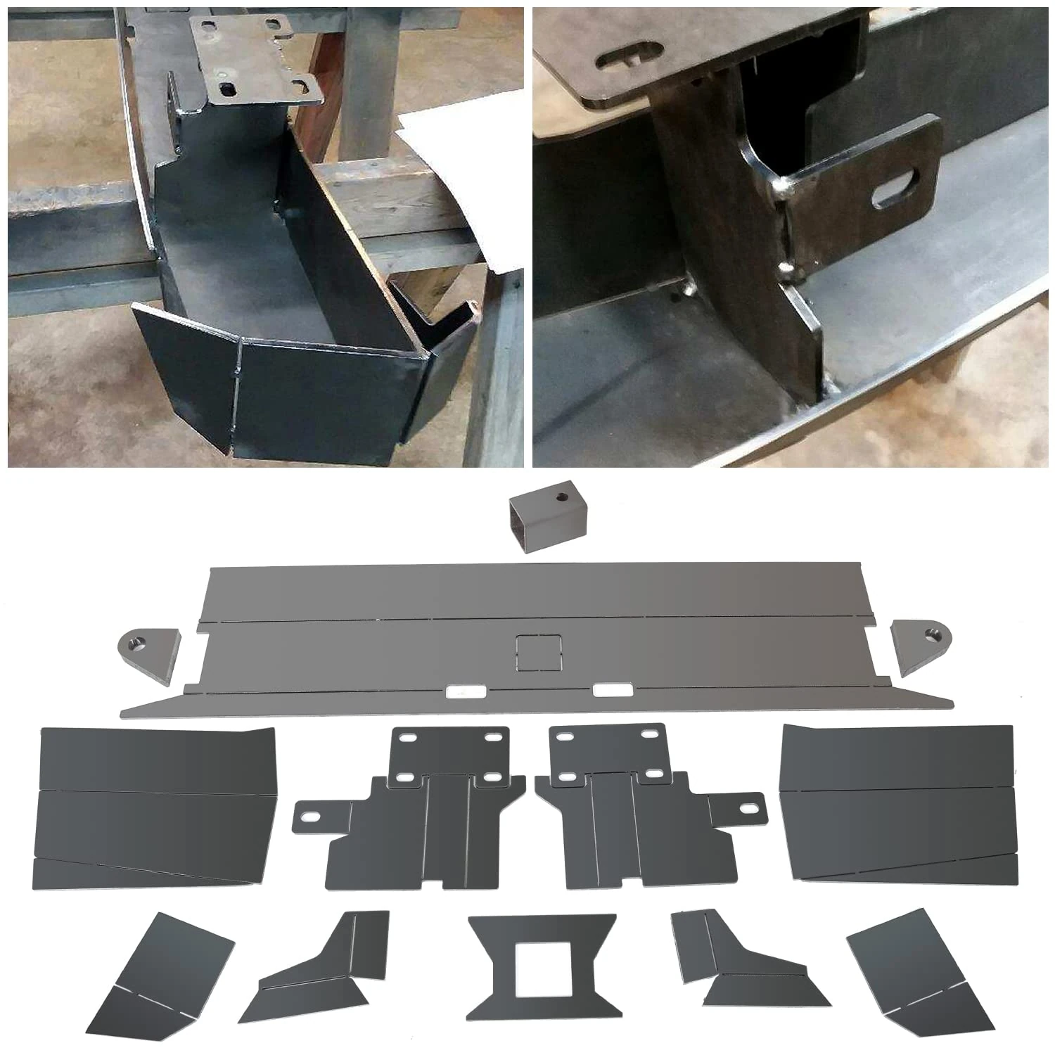 ECOTRIC DIY Rear Bumper Kit Bare Metal Compatible with 1984-2001 Jeep Cherokee XJ Rear Winch Bumper Kit