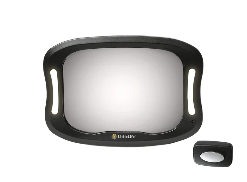 LittleLife Light-Up Car Mirror - Black Convex Baby Mirror