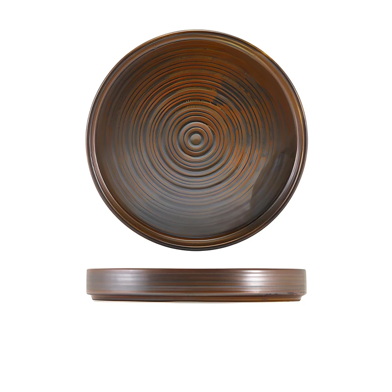Genware Terra Porcelain, Rustic Copper, Presentation Plate, 210mm, PR-PRC21, Pack of 6