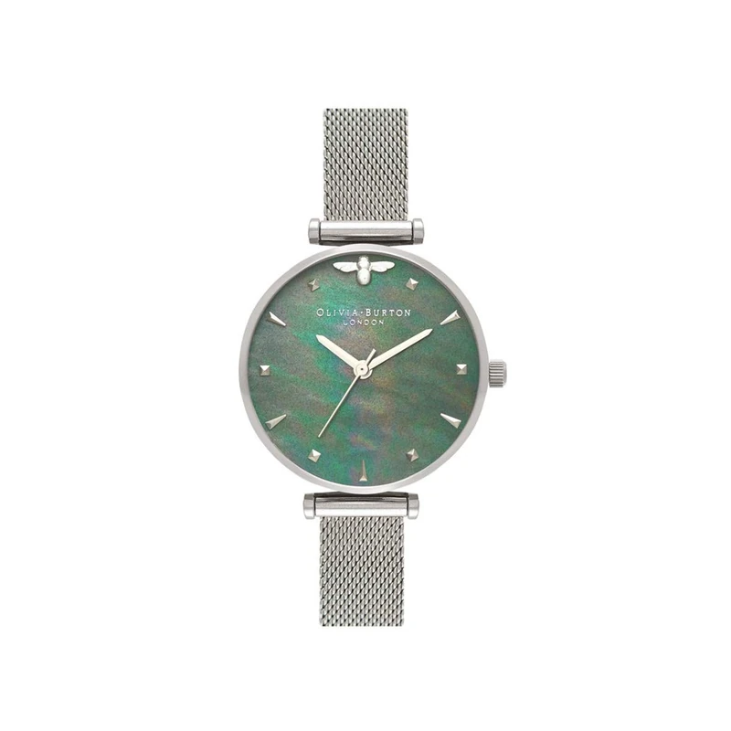 Olivia Burton Analogue Quartz Watch for Women with Silver Stainless Steel mesh Bracelet - OB16AM151