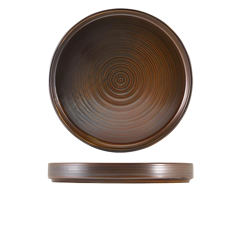 Genware Terra Porcelain, Rustic Copper, Presentation Plate, 260mm, PR-PRC26, Pack of 6