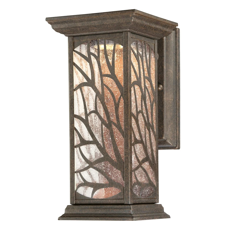 63120 Willow One-Light Dimmable LED Outdoor Wall Fixture, Victorian Bronze Finish with Clear Seeded Glass