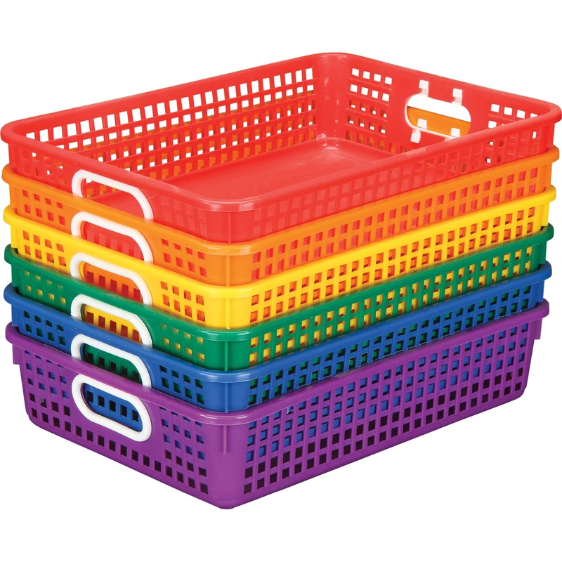 14"x 10" Desktop Paper Storage Baskets - Rainbow Colors - Image 1