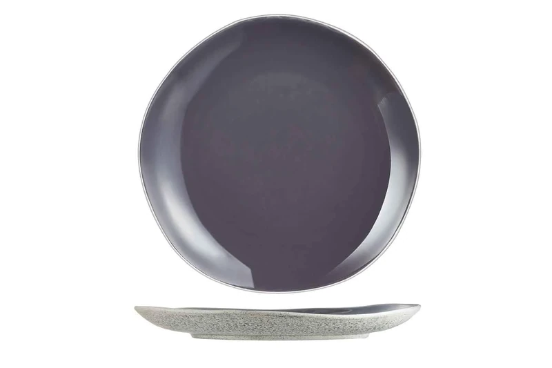 Arcoroc N9047 Rocaleo Plate, Dark Grey, 255mm Diameter, Pack of 6
