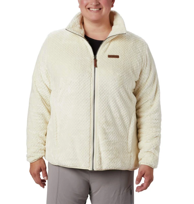 Columbia Women's Fire Side 2 Sherpa Full Zip Full Zip Fleece Jacket, Chalk x Spring 24, Size XS