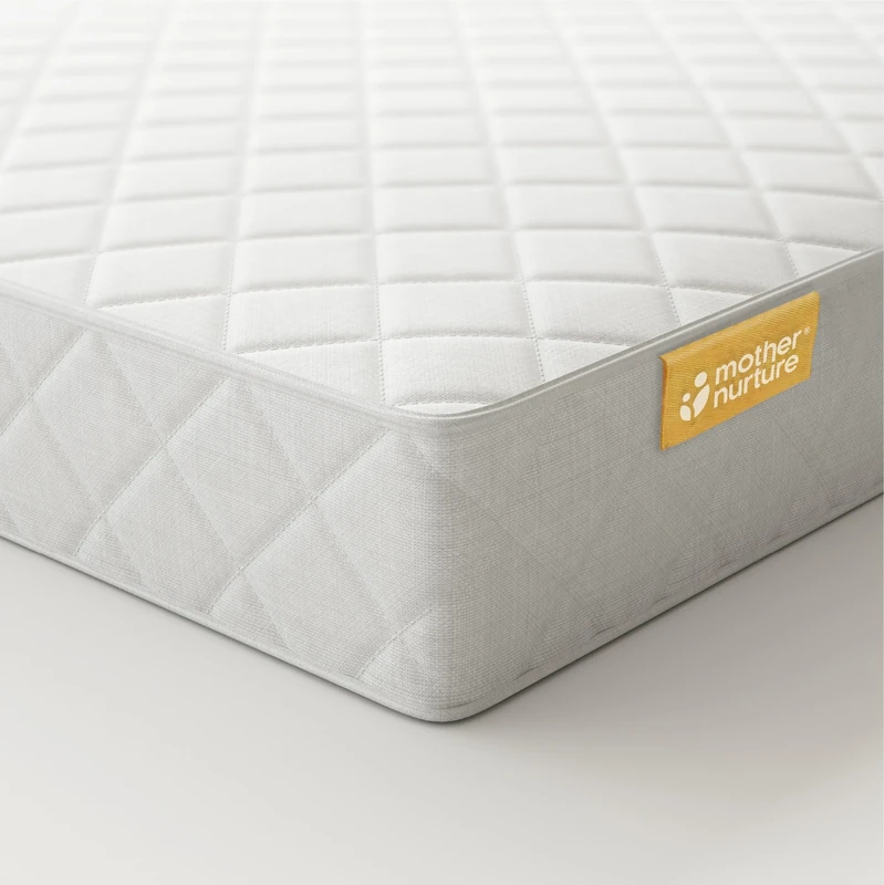 Mother Nurture Classic Spring Cot Mattress, White, 120 x 60 x 10 cm (with Spare Cover)