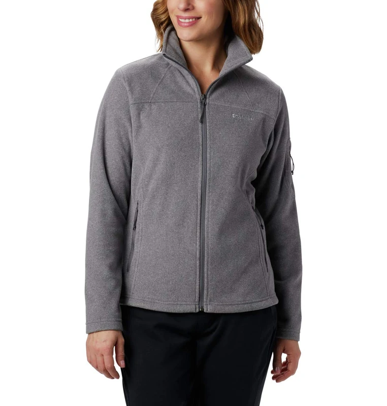 Columbia Women's Fast Trek Jacket, Full Zip Fleece Jacket, City Grey Heather, Size XL - Image 1
