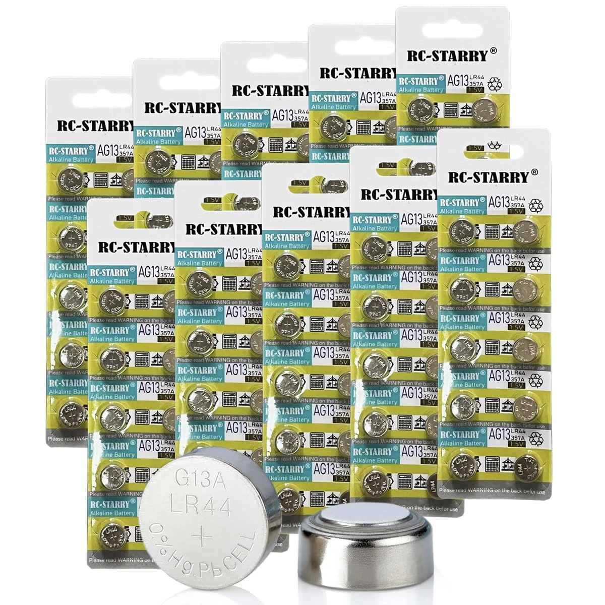 RcStarry 100pcs LR44/AG13 Battery Button Cell for bottle lights with cork.