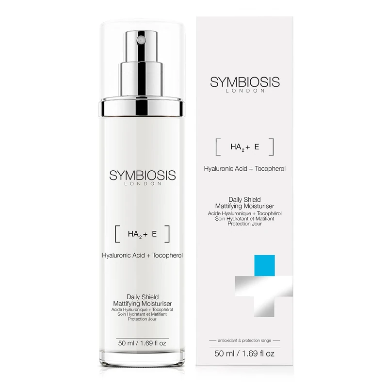 SYMBIOSIS LONDON (Hyaluronic Acid + Tocopherol) Daily Shield Mattifying Moisturiser, 50 ml