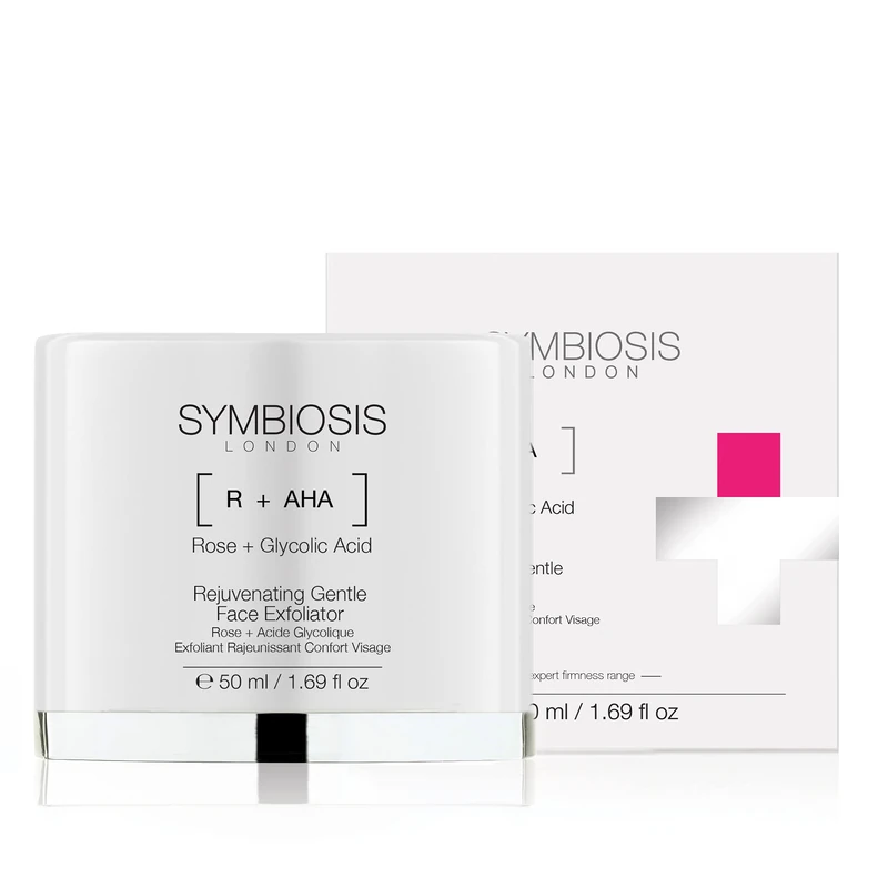 SYMBIOSIS LONDON (Rose + Glycolic Acid) Rejuvenating Gentle Face Exfoliator, 50 ml