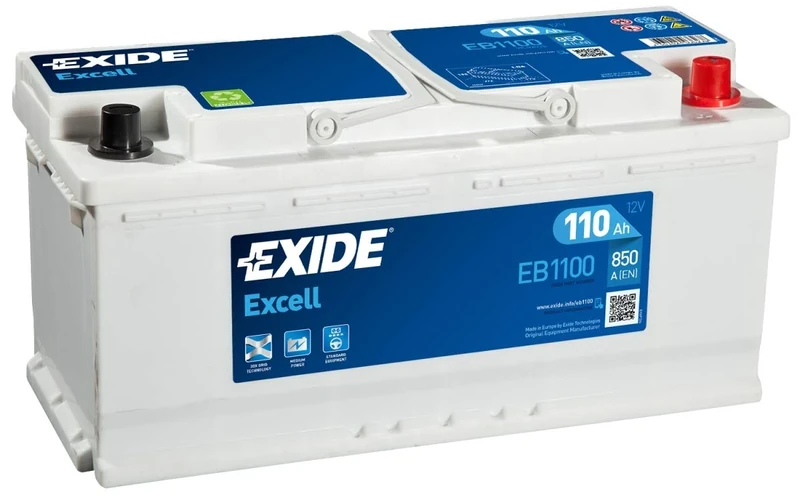EXIDE Excell EB1100 TYPE 020 Car Van Battery - 12V 110Ah 850A (MADE IN EUROPE) - 3 Year Warranty