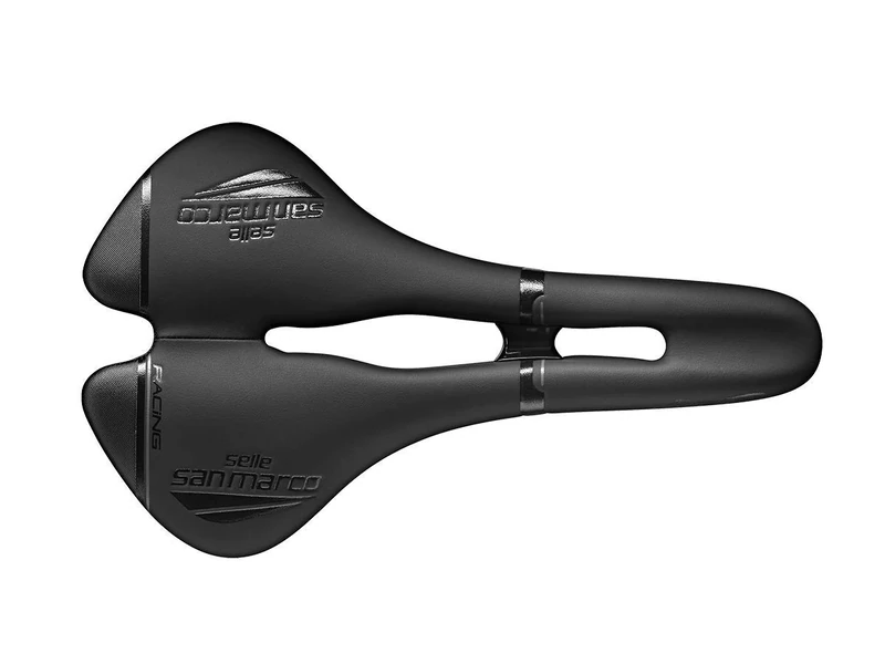Selle San Marco - Aspide Open-Fit Racing Wide, Saddle for Performance Bikes, with a Curved Shape and Narrow Seat, Rail in Xsilite - Black